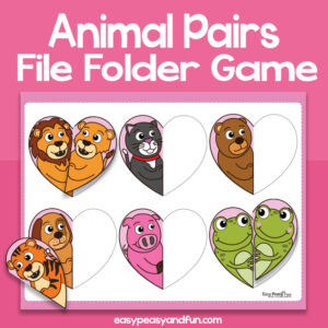 Animal Pair Matching File Folder Game
