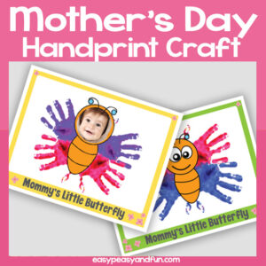 Mommy's Little Butterfly Handprint Mother's Day Craft. Template