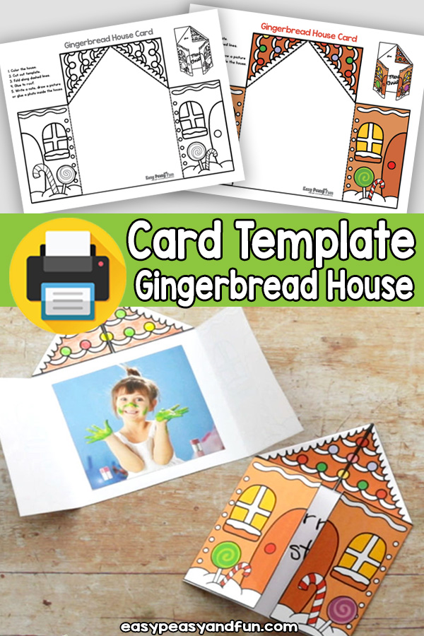 Printable Gingerbread House Card Template