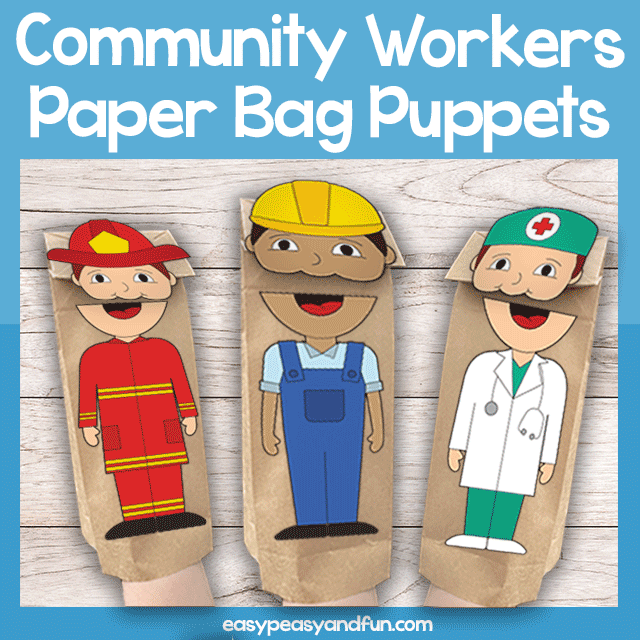 Community Workers Paper Bag Puppets