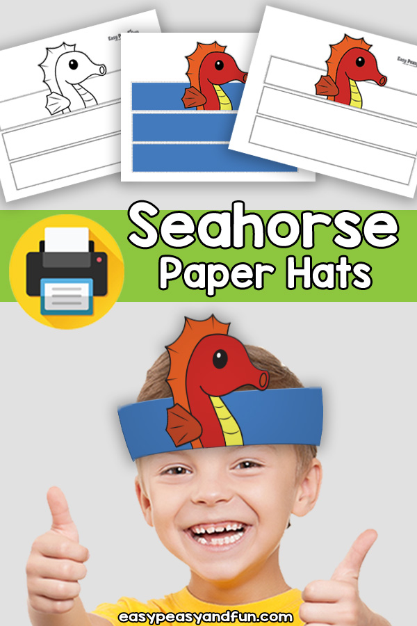 Seahorse Paper Hat Template