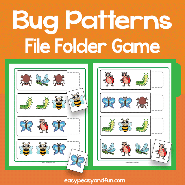 Bugs Patterns File Folder Game