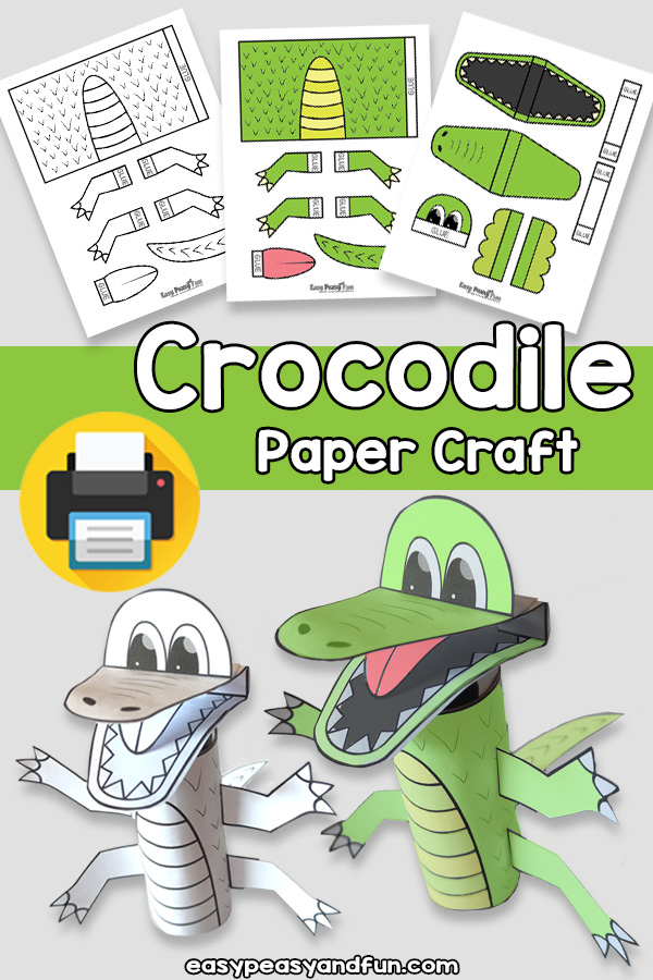 Crocodile Toilet Paper Roll Craft Template