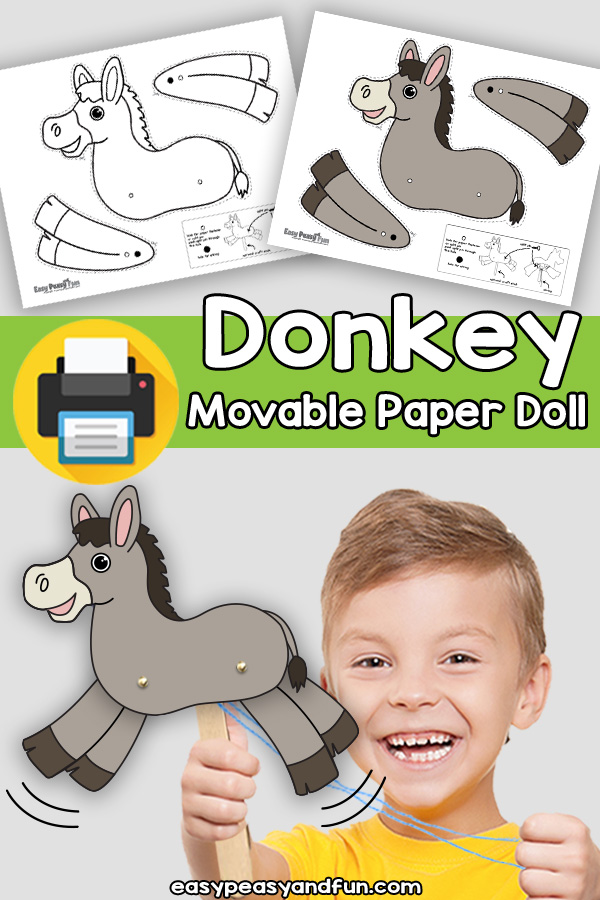 Donkey Movable Paper Doll Template