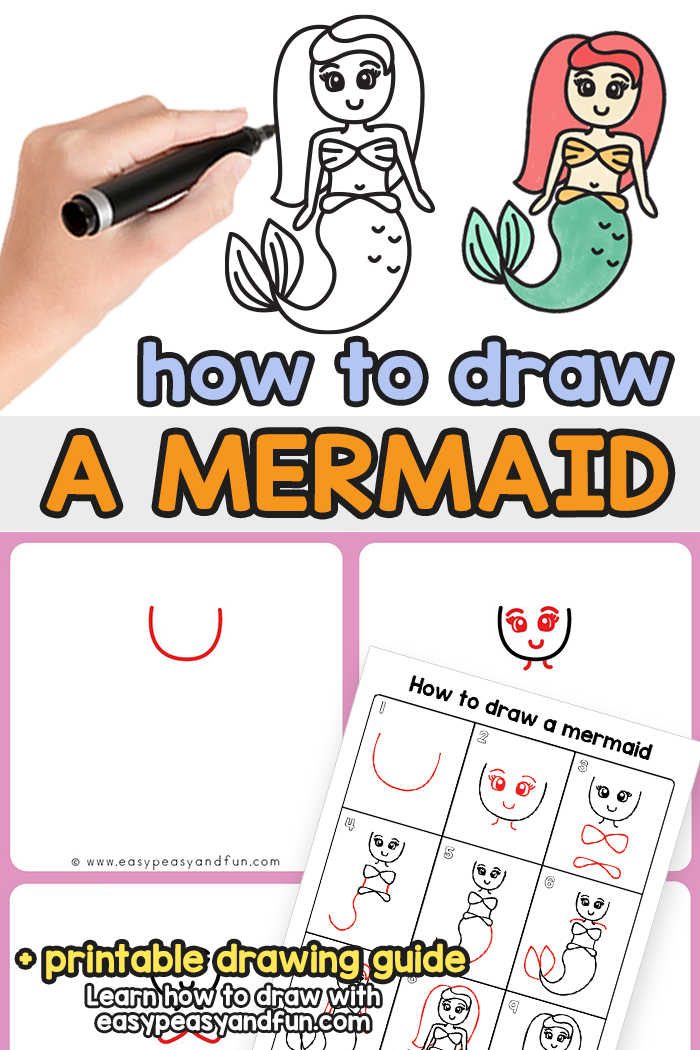 How to Draw a Mermaid Step by Step Tutorial