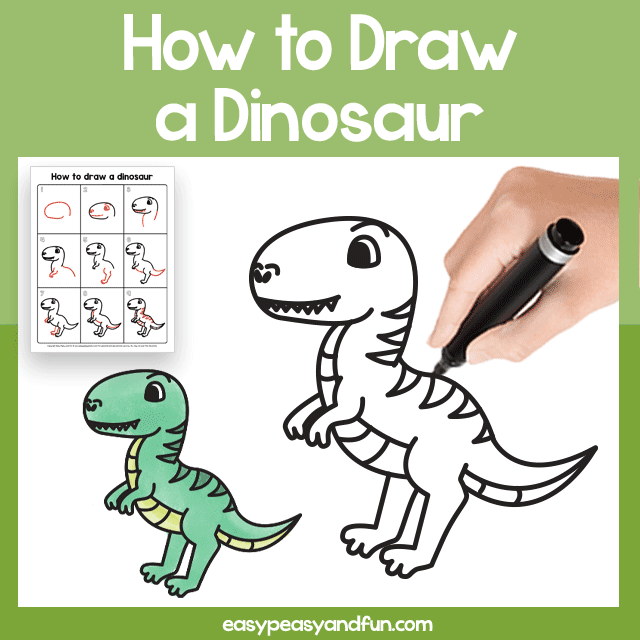 Printable Dinosaur Guided Drawing