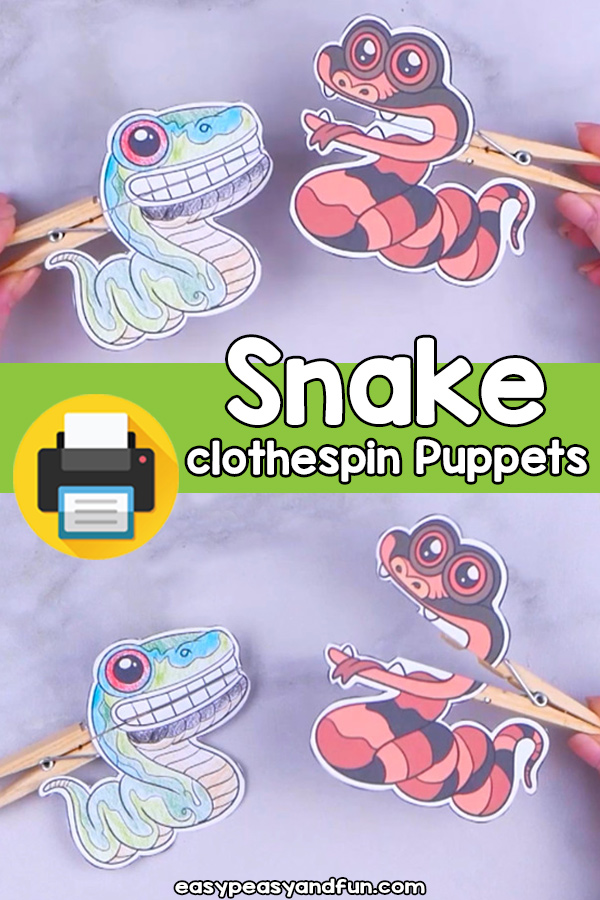 Snake Clothespin Puppets Template