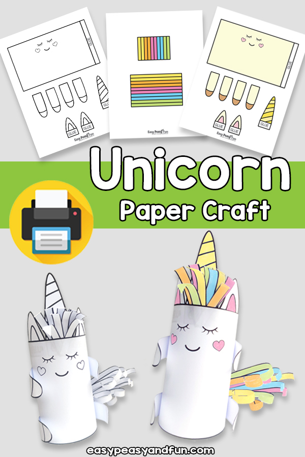 Unicorn Paper Roll Craft Template