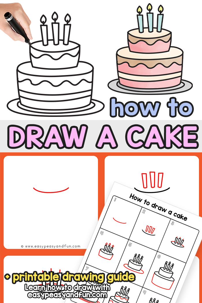 How to Draw a Cake Step by Step Tutorial
