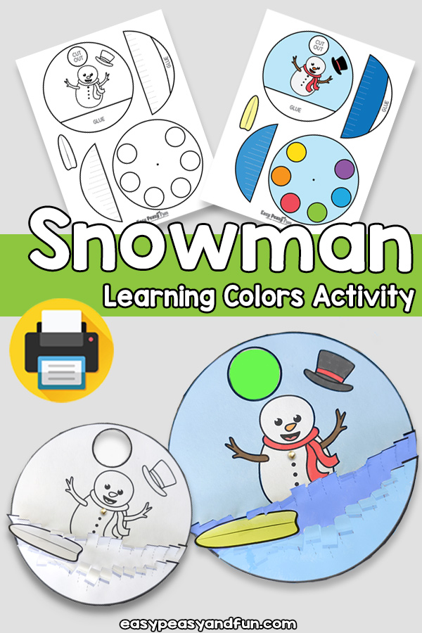 Snowman Learning Colors Activity Template