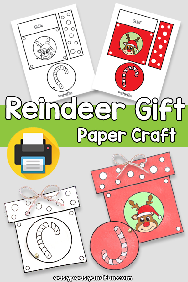 Rudolph Reindeer Gift Craft Template