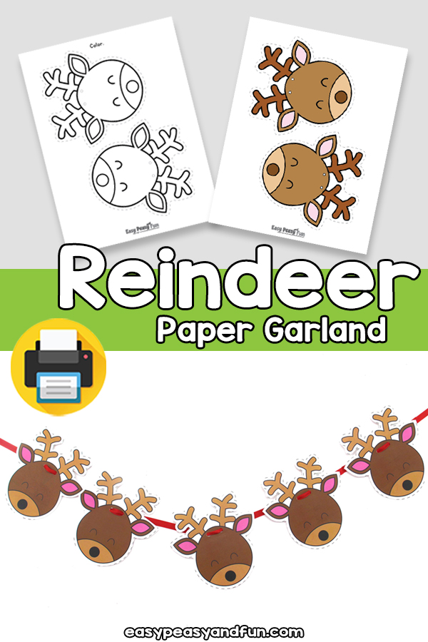 Paper Reindeer Garland Template