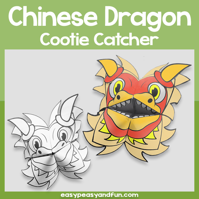 Chinese Dragon Cootie Catcher Template