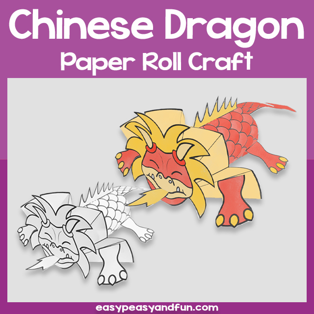 Chinese Dragon Paper Roll Craft Template