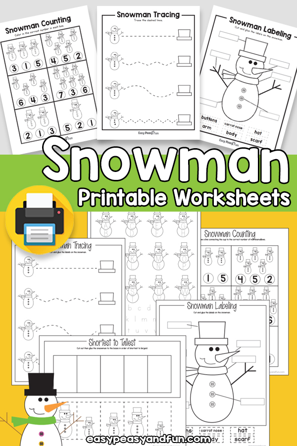 Snowman Winter Worksheets