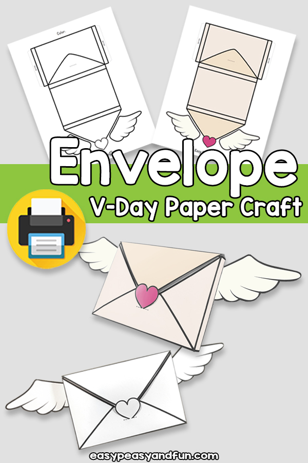 Valentines Day Envelope Paper Craft Template