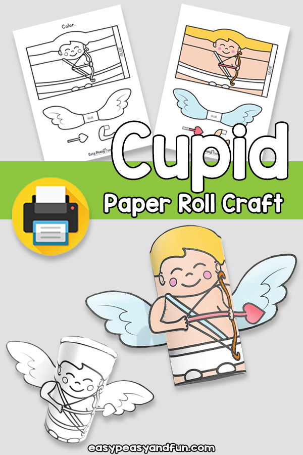 Cupid Paper Roll Craft Template