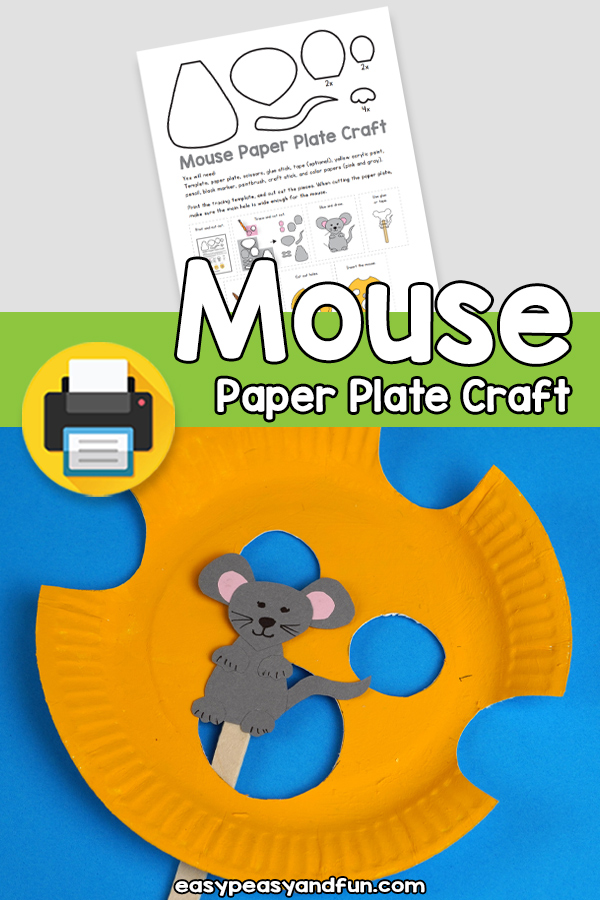 Paper Plate Mouse Craft Template