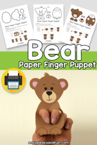 Bear Paper Finger Puppet Template – Easy Peasy and Fun Membership