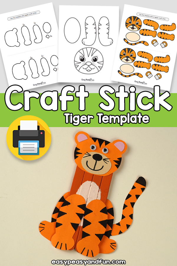 Craft Stick Tiger Template