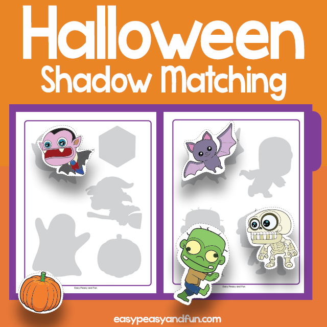 Halloween Shadow Matching File Folder Game