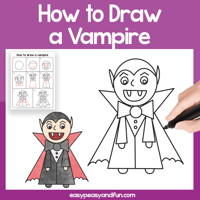 Vampire Directed Drawing – How to Draw a Vampire – Easy Peasy and Fun  Membership