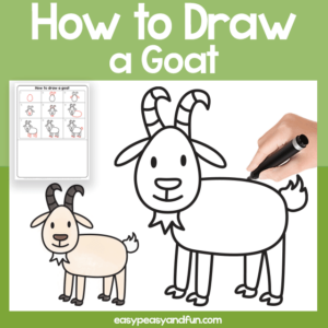 Goat Guided Drawing Printable