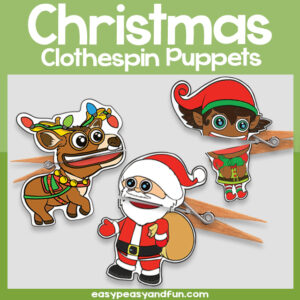 Printable Christmas Clothespin Puppets