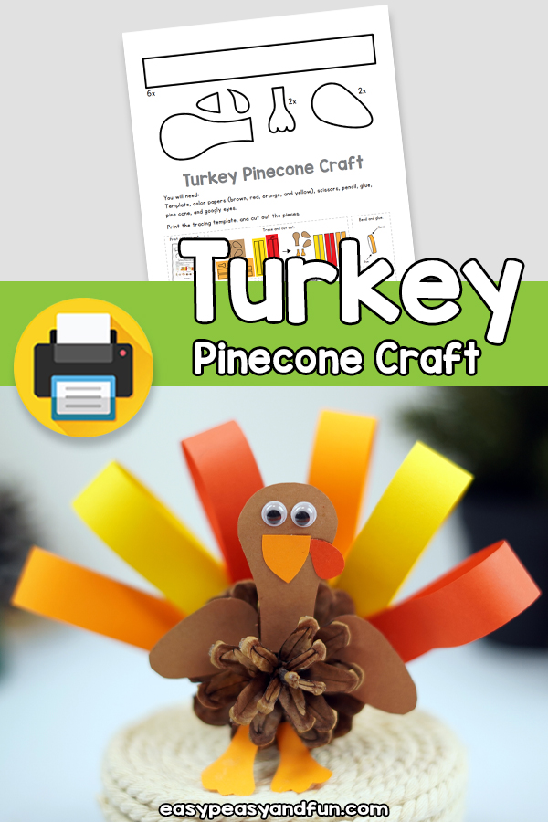 Turkey Pinecone Craft Template