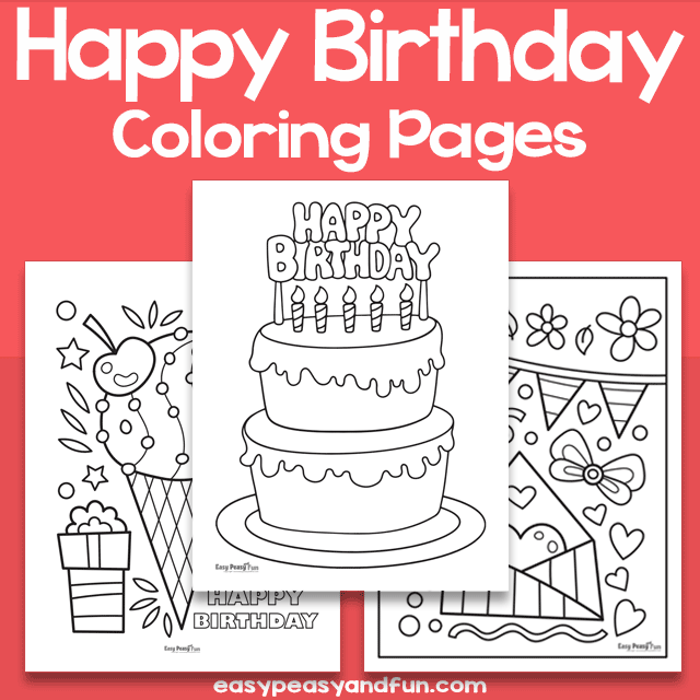 Happy Birthday Coloring Sheets