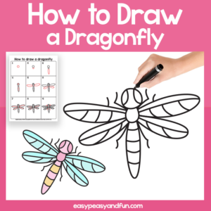 Dragonfly Guided Drawing Printable