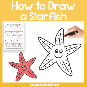 Starfish Guided Drawing Printable