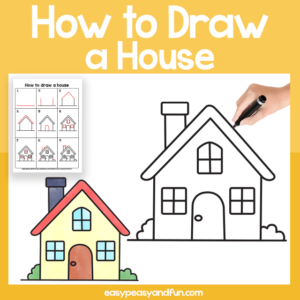 House Guided Drawing Printable