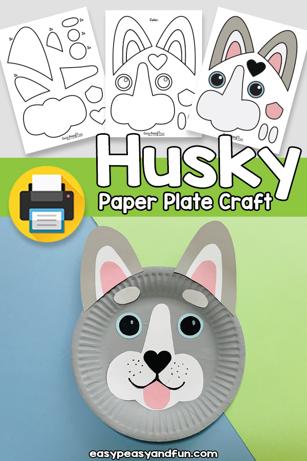 Paper Plate Husky Template