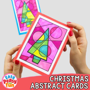 Abstract Colorful Homemade Christmas Card Template