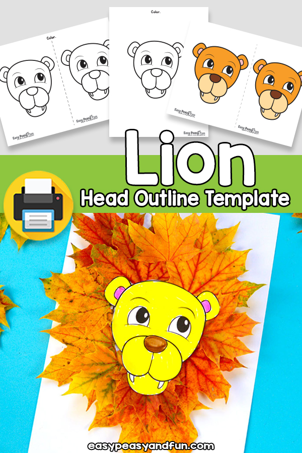 Lion Head Outline Template