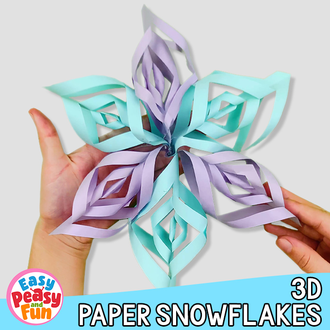 3D Paper Snowflakes Template