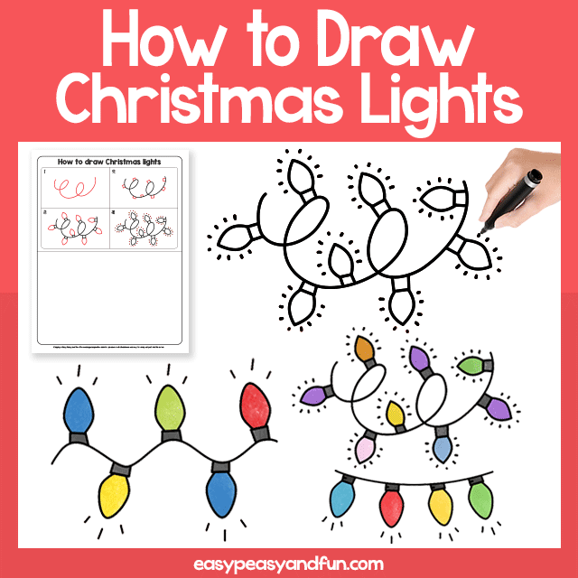 Christmas Lights Guided Drawing Printable