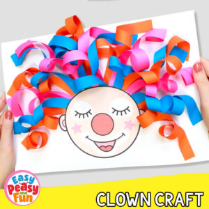 Curly Hair Clown Craft Template