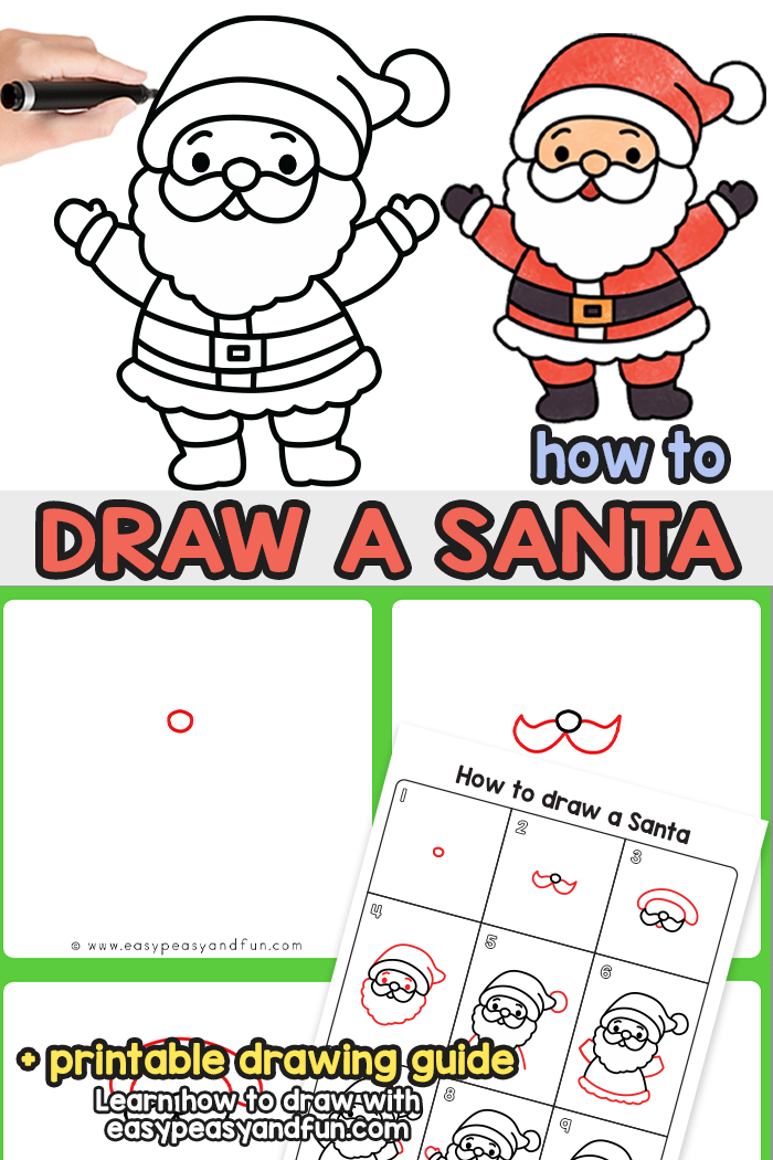 How to Draw a Santa Step by Step Tutorial