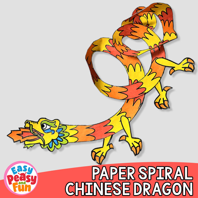 Paper Spiral Chinese Dragon Template