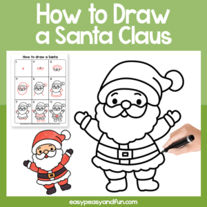 Santa Guided Drawing Printable