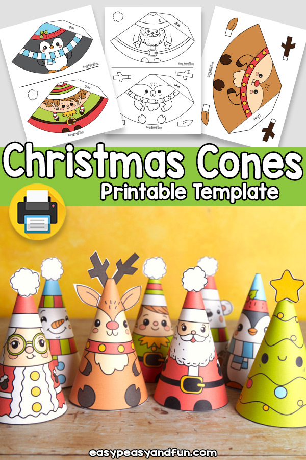 Printable Christmas Cones Craft Templates