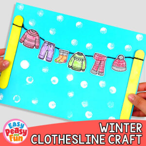 Winter Clothesline Craft Template