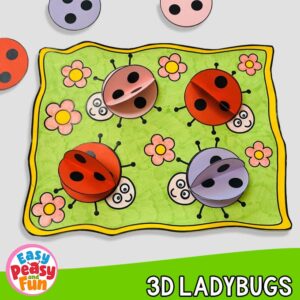 3D Ladybug Paper Craft Template