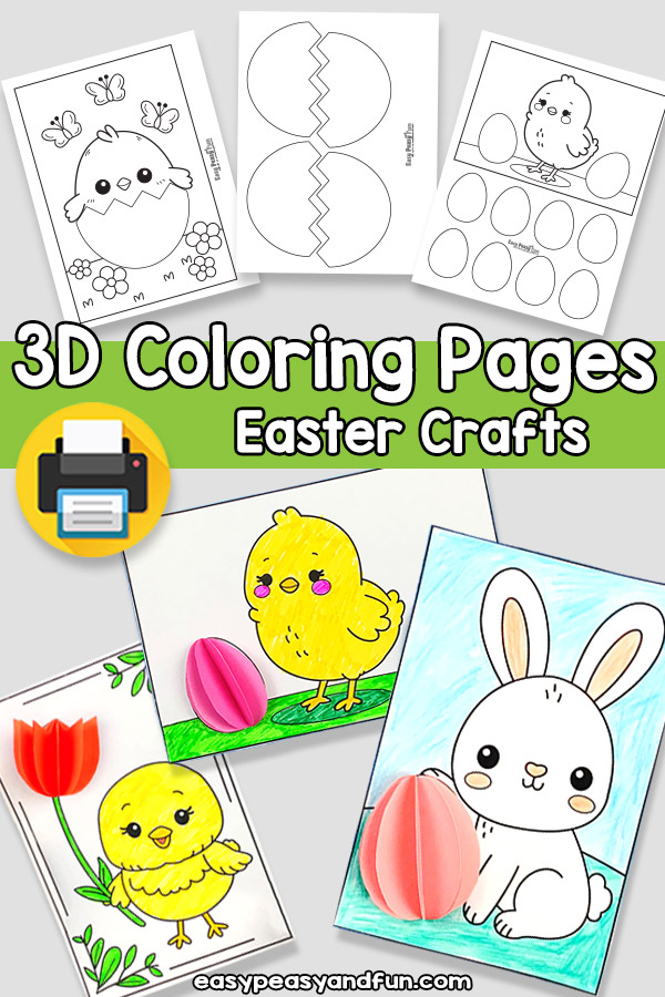 3D Easter Coloring Pages