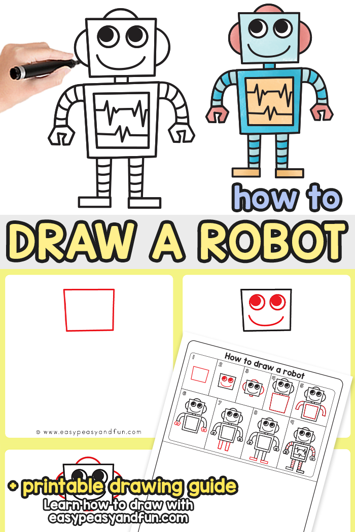 How to Draw a Robot Step by Step Tutorial