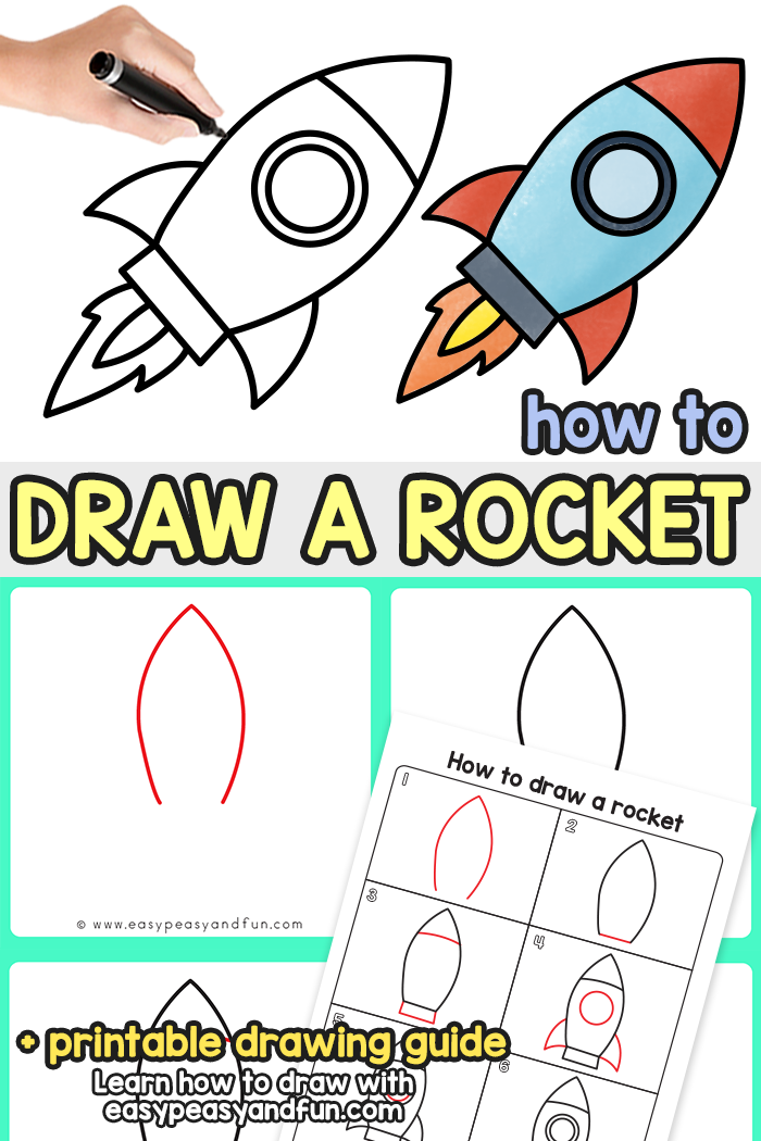 How to Draw a Rocket Step by Step Tutorial