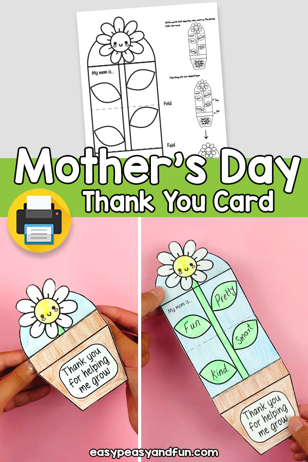 Thank You for Helping Me Grow Craft for Mothers Day Template