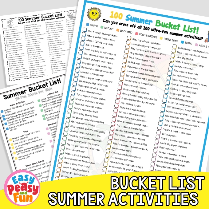 Summer Bucket List Printables